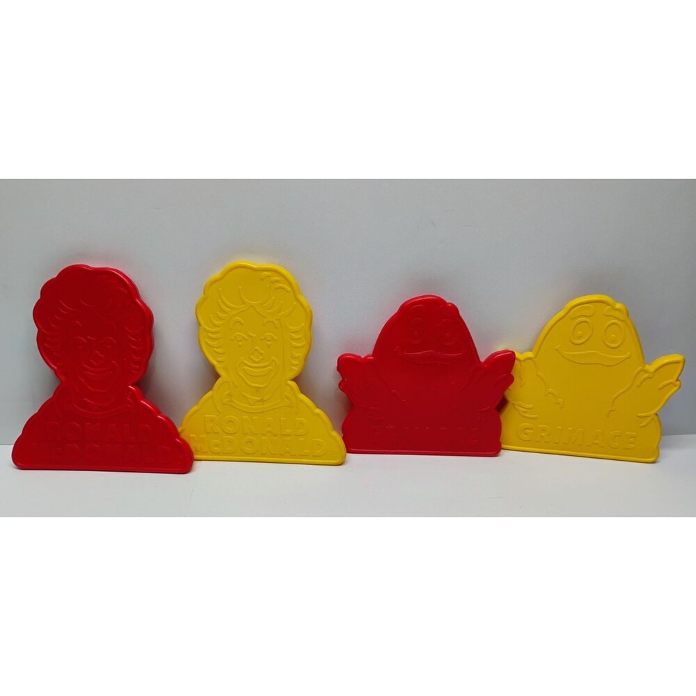 Vintage Set of 4 McDonald's Restaurant Cookie Cutters Ronald McDonald Grimace